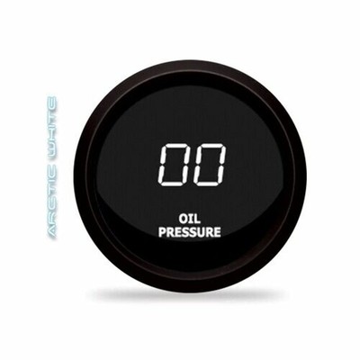 Intellitronix M9114W LED Oil Pressure Gauge 2-1/16'' 0 To 99 Psi Black White
