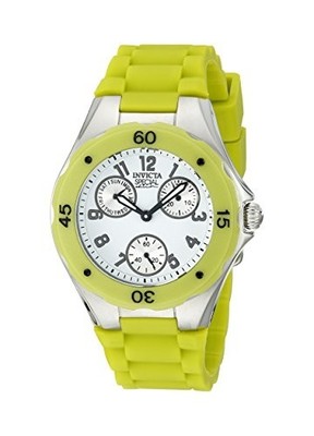 Invicta Angel Multi-Function White Dial Lime Green Silicone Ladies Watch 18793