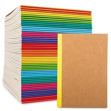 56 Pack Composition Notebooks Bulk, Kraft Cover Lined Blank College Ruled Com...