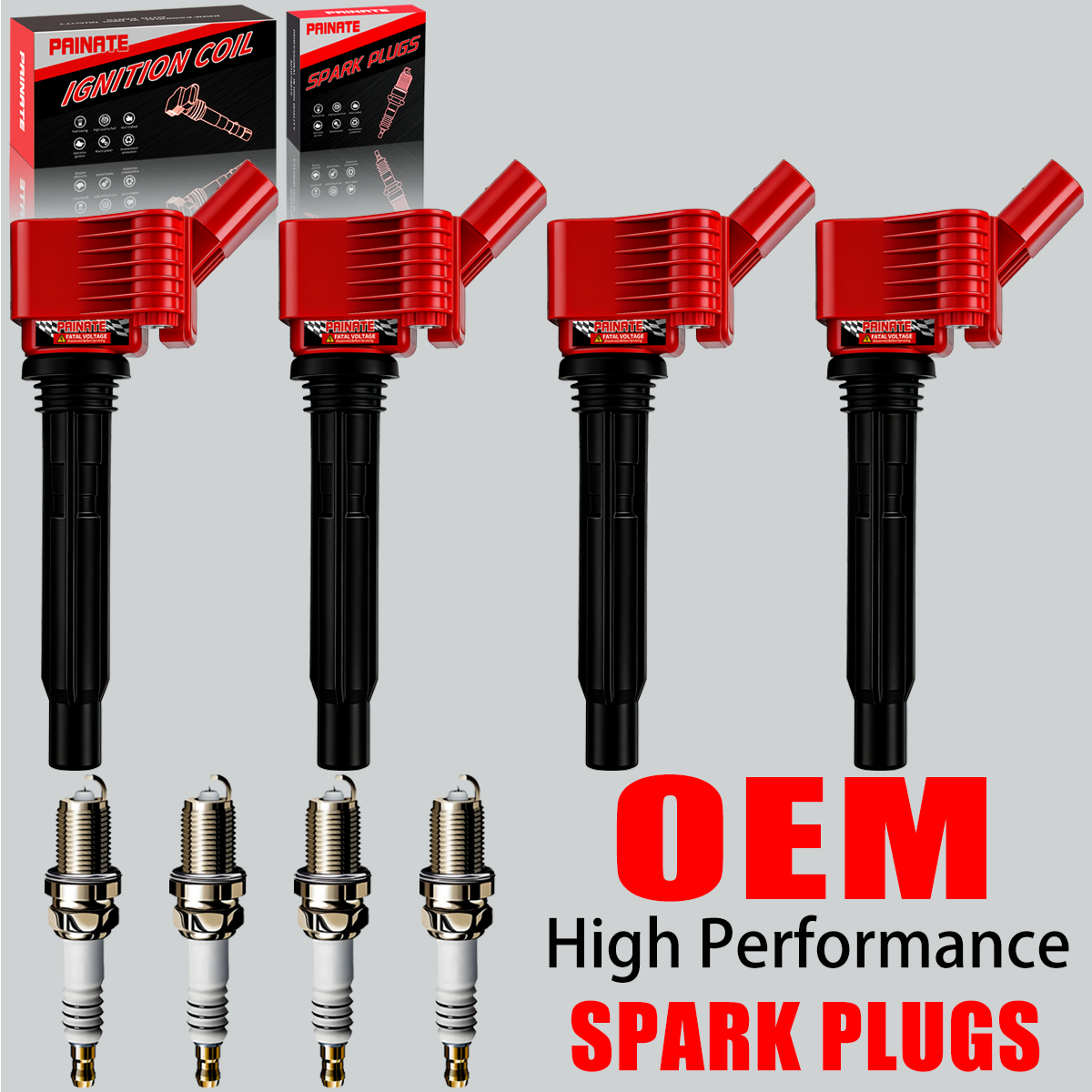 4X OEM High Performance Ignition Coil & Spark Plug For VW Jetta Audi A3 A4 UF765