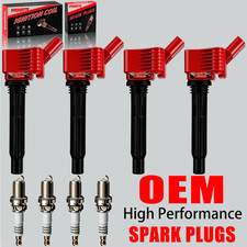 4X OEM High Performance Ignition Coil & Spark Plug For VW Jetta Audi A3 A4 UF765