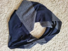 Vintage Jim Spencer navy & grey scarf – soft colour block men’s winter scarf