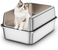 Katzenklo Edelstahl, Vollmetall Katzentoilette Groß Xxl, Katzenklo Mit Abnehmbar