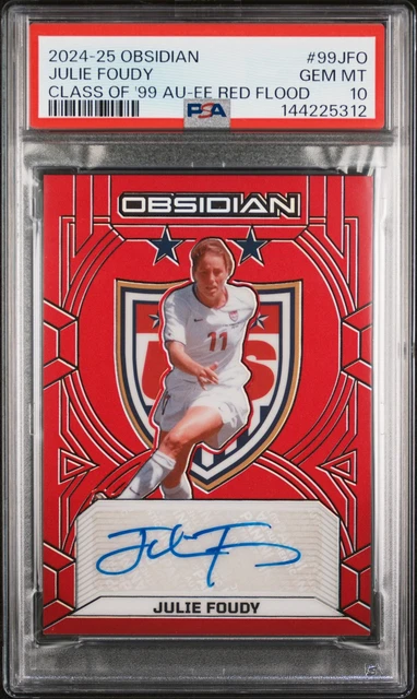 2024-25 PANINI OBSIDIAN USWNT CLASS OF 1999 AUTO #99JFO JULIE FOUDY 1/8 PSA 10