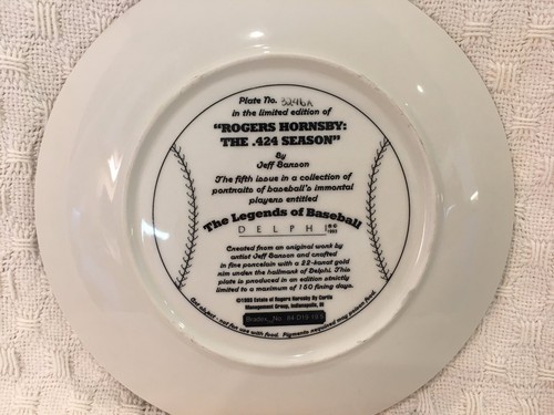 Rogers Hornsby "The .424 Season" Delphi Limited Edition Sammelteller - Bild 2 von 3