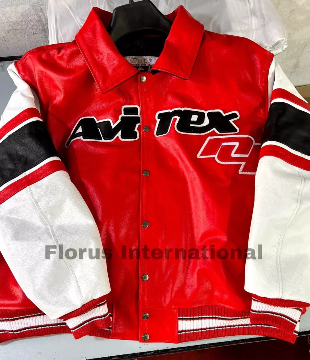 New Men's Avirex Jacket New Edition Red USA American Cowhide New Men's Avirex Jacket New Edition Red USA American Cowhide