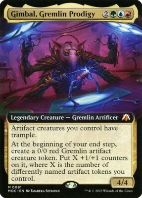 Gimbal, Gremlin Prodigy (Extended Art) - MOC - Mythic - MTG Magic Pack fresh