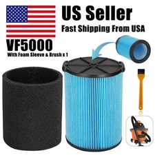 LVJUSEN VF5000 Filter Compatible with Ridgid Shop Vac 5-20 Gal Wet/Dry Vacuum