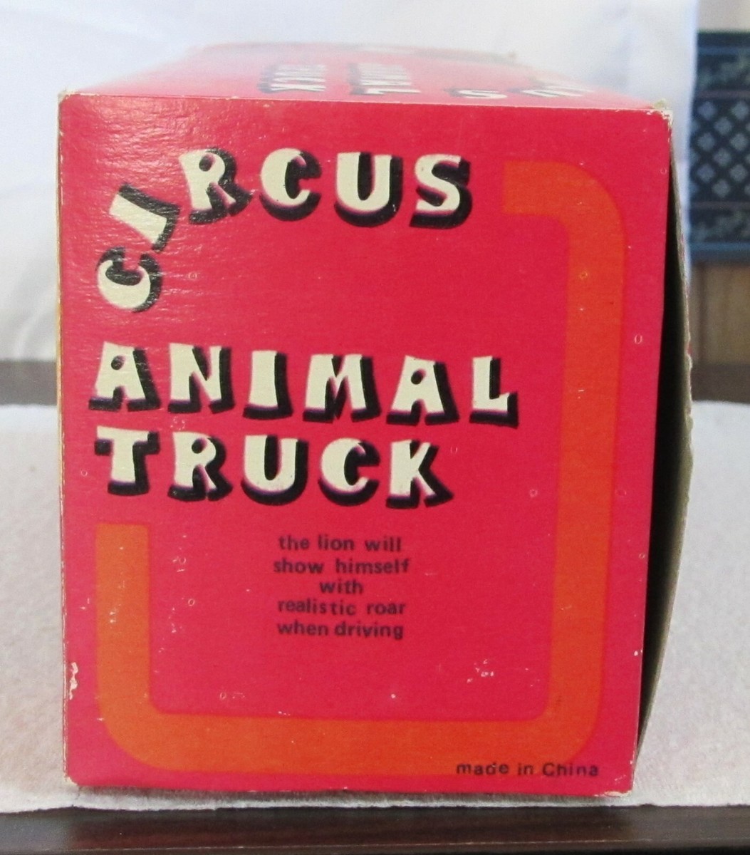 USA製 VINTAGE ティッシュボックス Truck Furniture Vintage Circus Animal Truck MF 782 Tin Friction - BOX ONLY