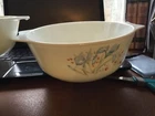 Vintage Pyrex England Blue Iris Round  Casserole Dishes/ 3 Piece Set with lids