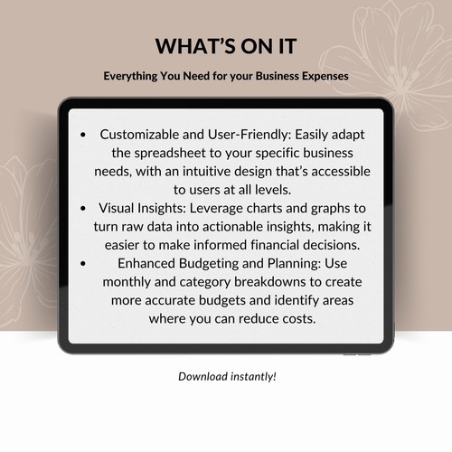 Business Expenses Excel Spreadsheet Google Sheets Template - 第 8/11 張圖片