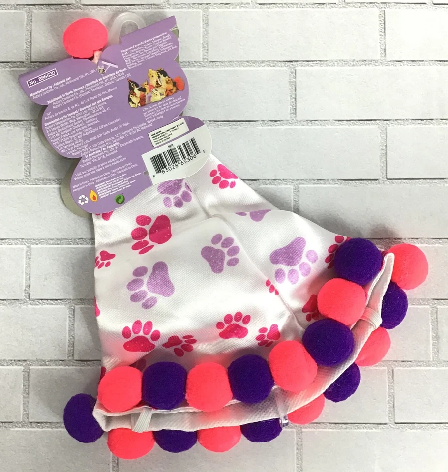 Chapéu palhaço festa de aniversário Rubie's Pet Shop / estampa de pata de cachorro Halloween / Tamanho M/G - Imagem 2 de 2