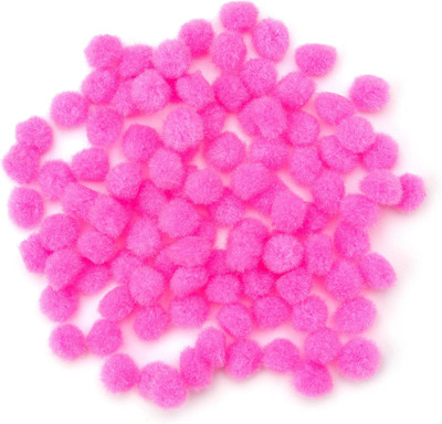 DIY Pink Light 1/2 Inch Poms, 100 Pack
