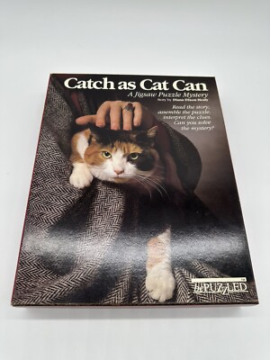 1988 BePuzzled Mystery Puzzle Game CATCH AS A CAT CAN Jigsaw 500 Pcs NEW