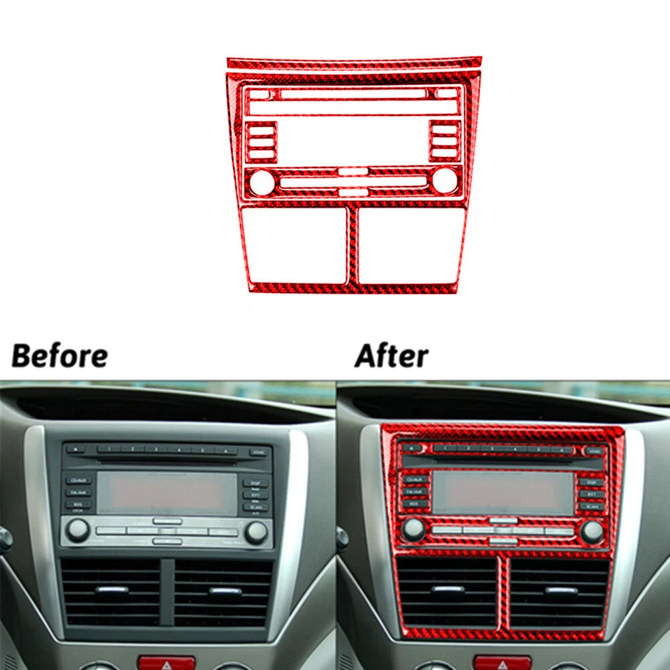 34Pcs Red Carbon Fiber Full Set Kit Cover Trim For Subaru Forester 2009-2013 — 第 2/4 张图片