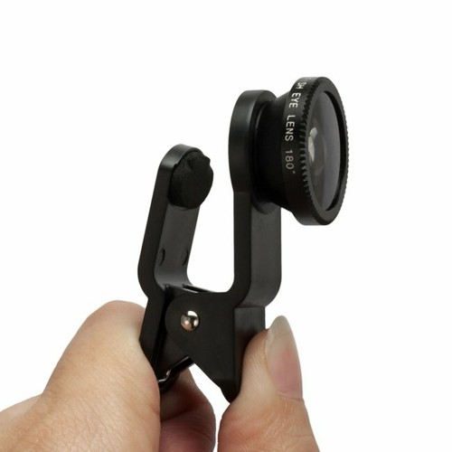 Universal 3 in1 Fish Eye+ Wide Angle + Macro Camera Clip-on Lens for Cell Phone - Photo 11 sur 12