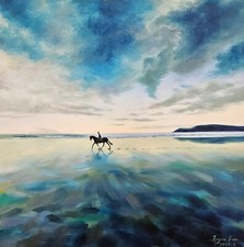 original oil painting on canvas At Dawn 24x24 signed by the artist