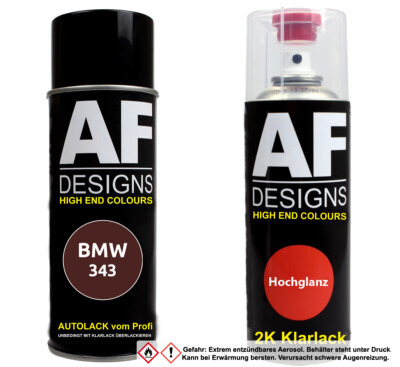 FÜR BMW 343 Canyonrot Pearl 2K Klarlack Autolack Spraydose Set Sprühdose 4