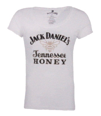 Jack Daniels Jennesse Honey Frauen Girl Whisky Weiß T-Shirt Oberteil Gr. M | NEU