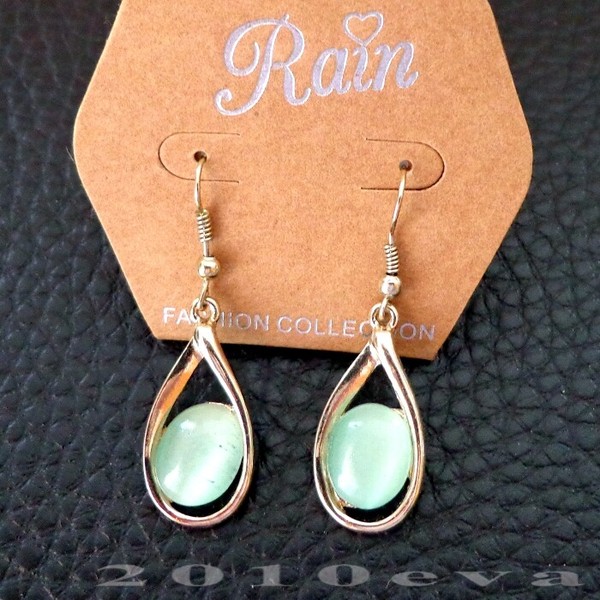 RAIN *PRECIOSOS PENDIENTES DORADOS PIEDRAS VERDE* Ref.B038  + REGALO/GIFT