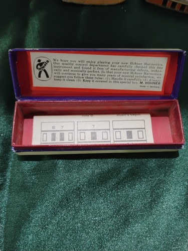 Germany Made M. Hohner Old Standby F Harmonica in Box With Case - Picture 5 of 7