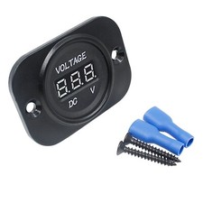 DC 12V Car Voltmeter Gauge with LED Display Panel Waterproof Motorcycle Digital