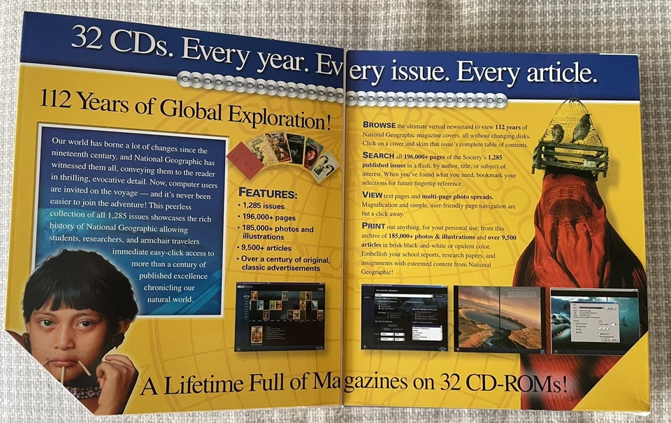 NATIONAL GEOGRAPHIC 112 Years (1888-2000), 32 CD-ROM Collector's Edition Sealed - Image 3 of 3