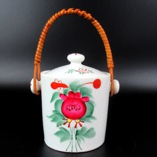 August Warnecke Porzellan Dose Dekor Ostfriesland Bastgriff Teedose Tea Caddy