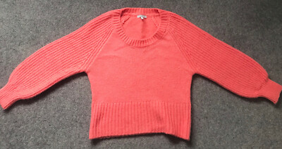 Strickpullover Damen Next Petite Größe M korallenrosa Puffärmel