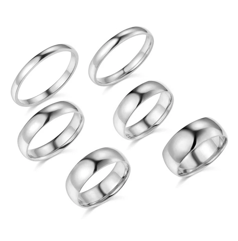 14k Solid Yellow White Gold 2mm 3mm 5mm 6mm 7mm 8mm Fit Engagement Wedding Band - Image 4 of 4