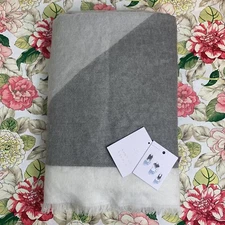 Lauren Conrad LC Blanket Scarf Wrap Gray Ivory Wear Multiple Ways Soft Cozy NWT