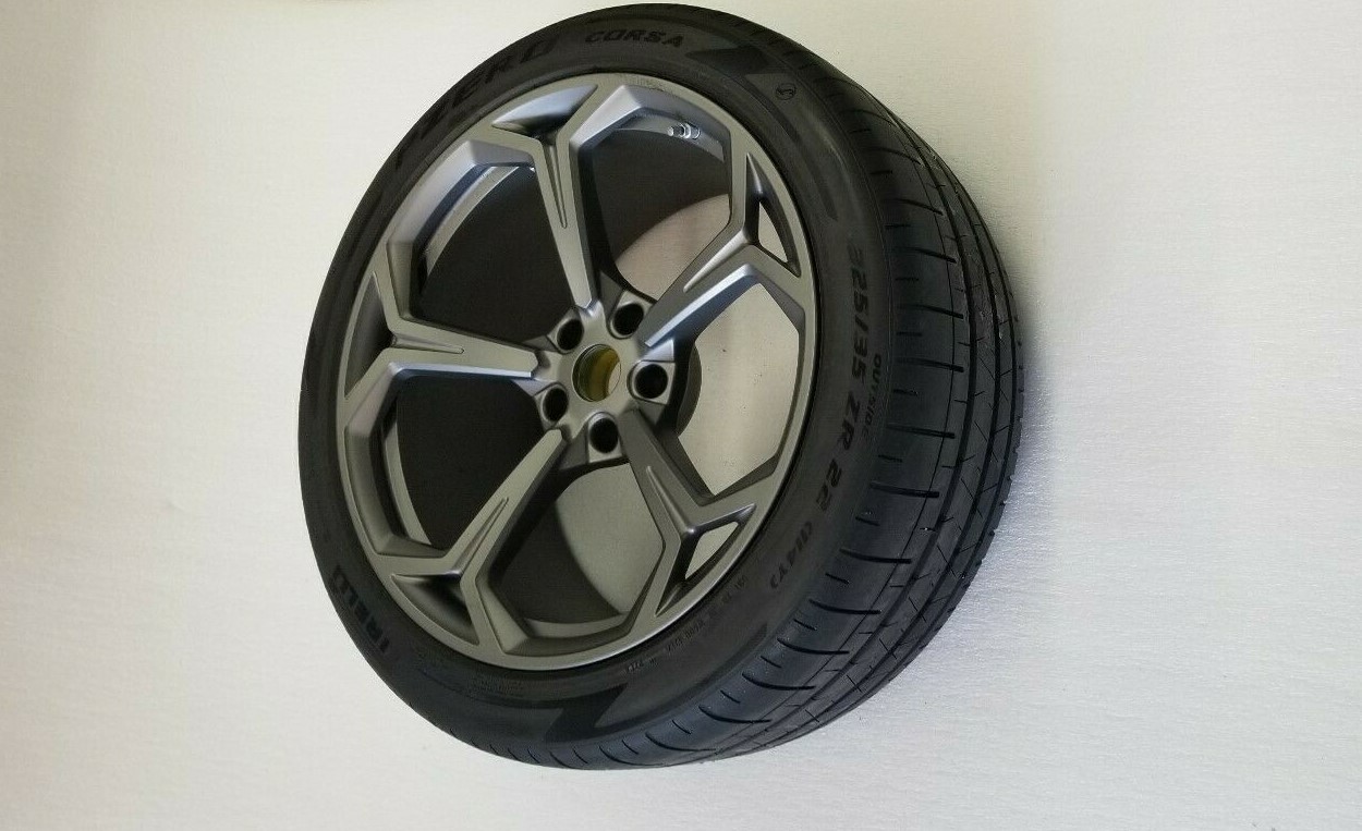 LAMBORGHINI URUS ALUMINUM NATH TITANIUM MATTE 22 REAR RIM WHEEL OEM 4ML601025L