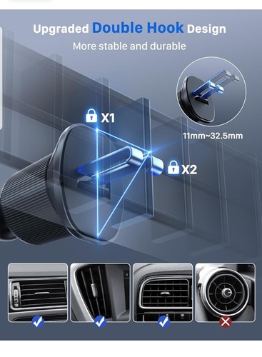 Car Phone Holder, 2024 Air Vent/Dashboard/Windscreen Phone Holder for Cars - Zdjęcie 5 z 6
