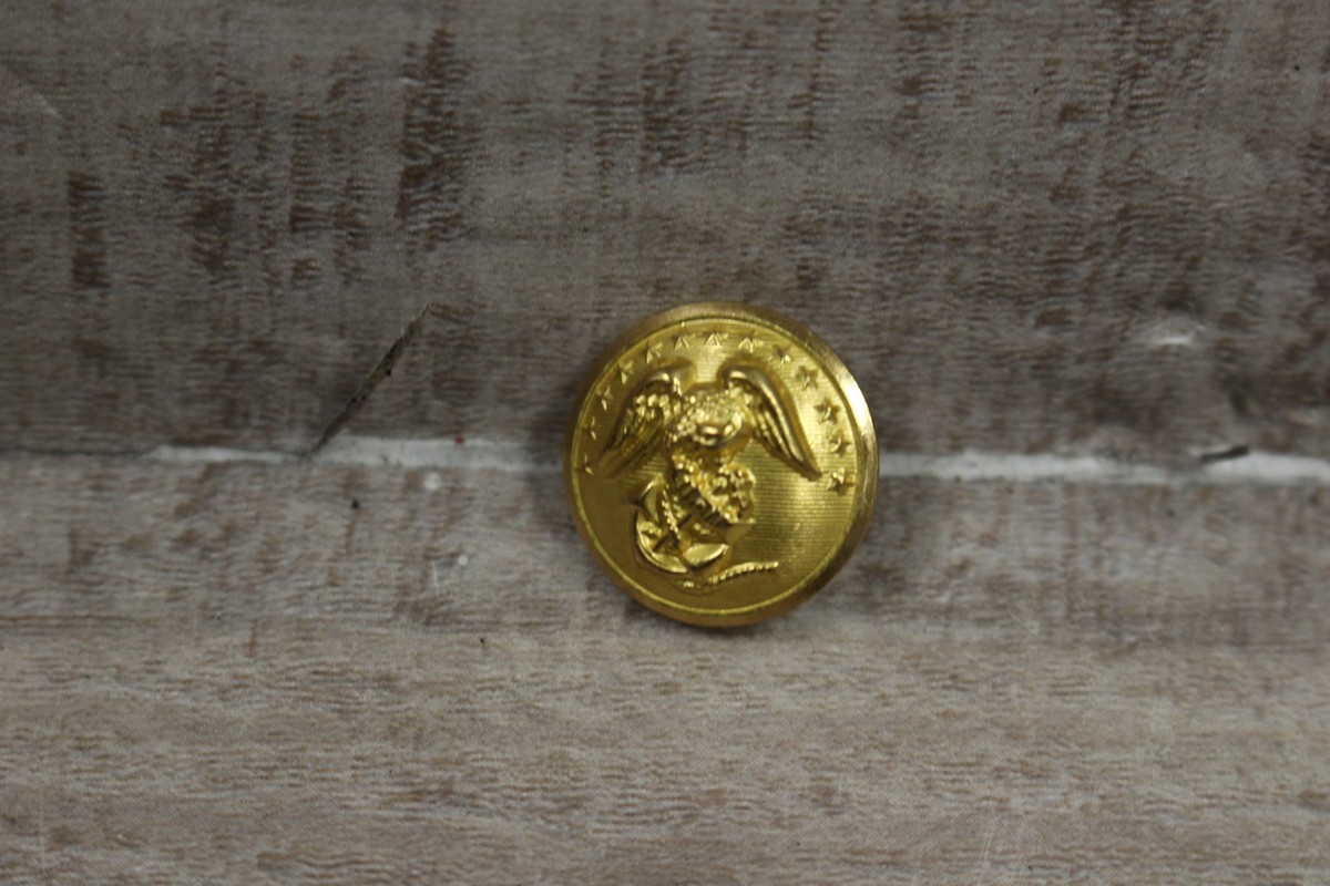marine corps dress blues buttons Marine Corps Gold Plated EGA Buttons 27 Ligne Dress Coat & Jacket Buttons (Pair)