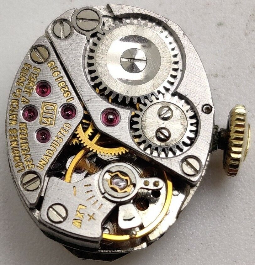 Vintage Longines Cal. 410 17 jewel watch movement running eBay