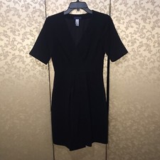 J. Crew Black Pleated Wear to Work Short Sleeve Dress Size 2