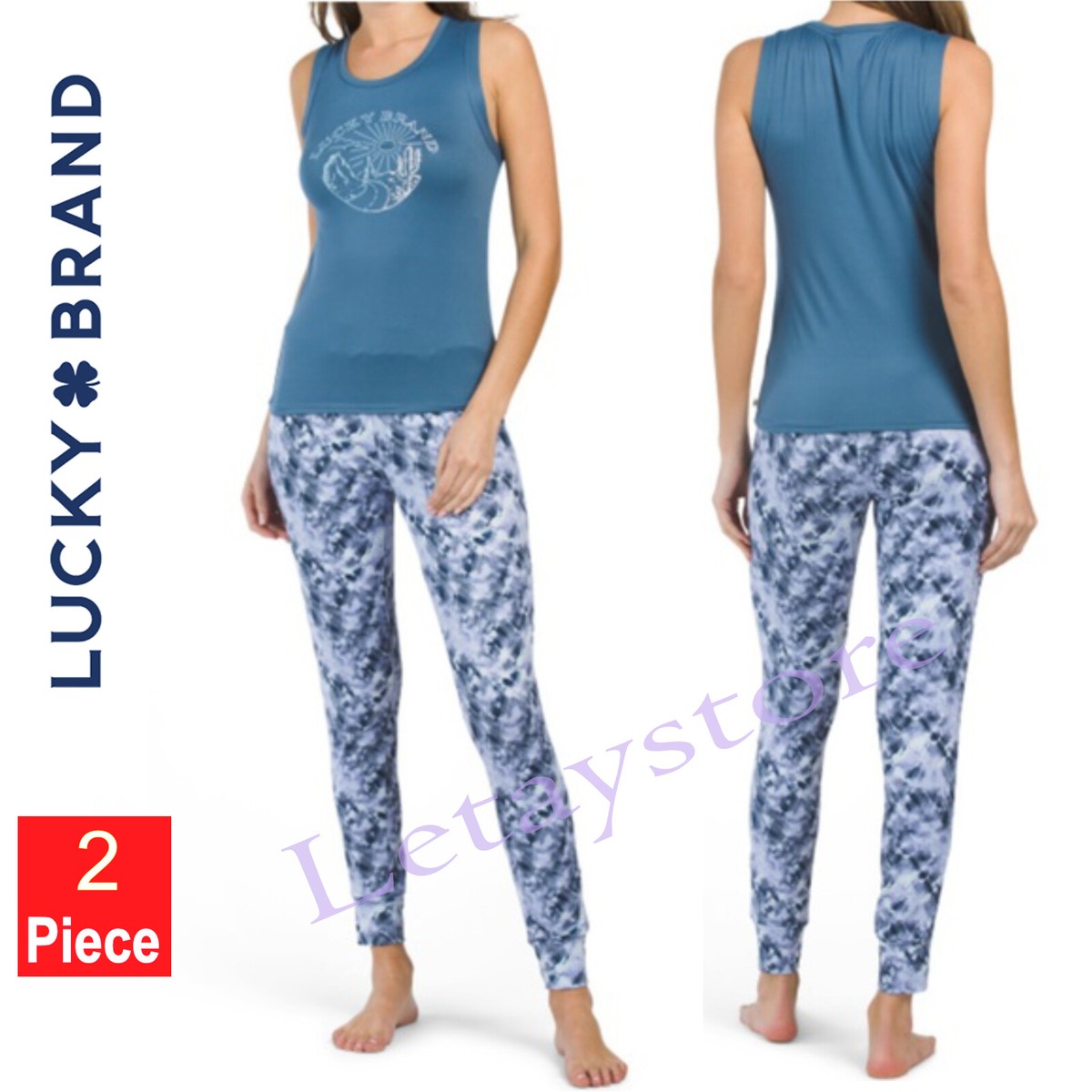 NWT LUCKY BRAND Ultra Soft Tank Tie Dye Joggers Lounge PJ Pajama