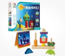 SmartGames Day & Night Wooden Puzzle Game for Ages 2+ with 48 Challenges