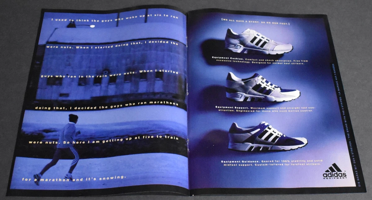 1994 Print Ad Adidas Equipment Running Shoes Support Guidance Cushion man art