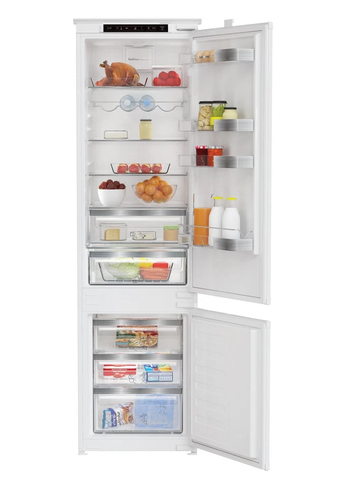 FRIGORIFERO COMBINATO INCASSO GRUNDIG 193x54 cm LED Ventilato LightFrost