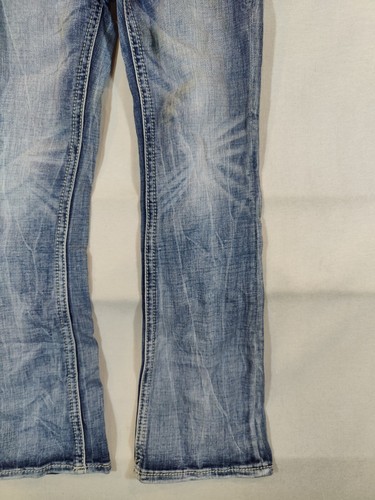 Miss Me Jeans Girls 10 Mid-Rise Bootcut Horseshoe Sequined Pockets Western Denim - Picture 5 of 12