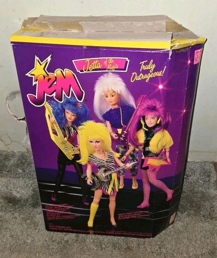  Hasbro 1986 ORIG 80s Jetta Misfits Jem Hologramas 12.5" Muñeca Con Caja LEER Foto 2 de 3