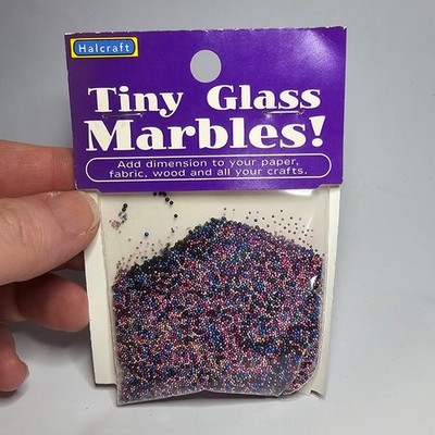 Halcraft Tiny Marbles Confetti Metallic #83473 Glass Micro Beads 30g NOS Bag