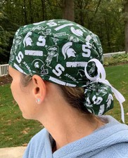 Michigan State University MSU ponytail scrub surgical surgery cap hat OR womens