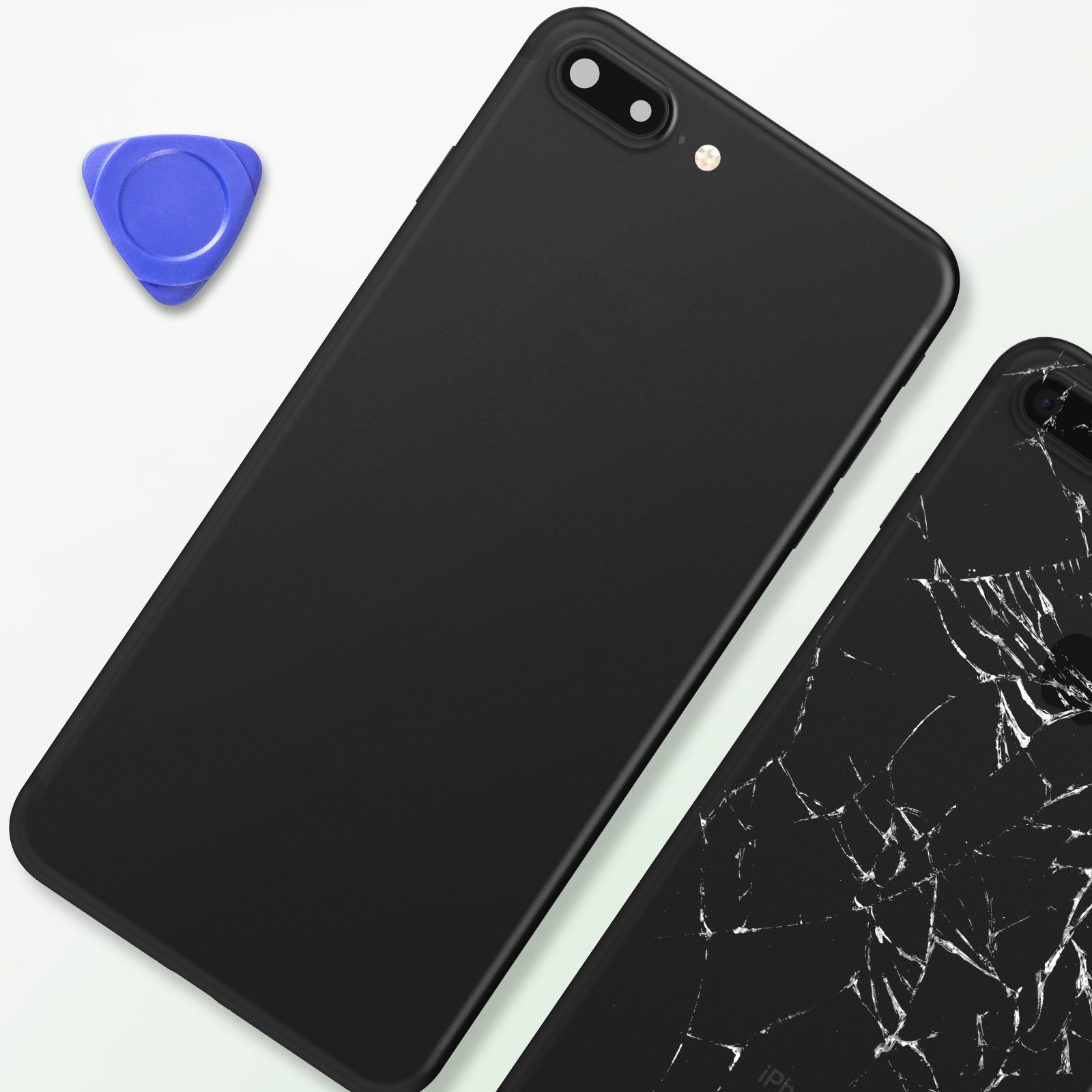 Coque pour iPhone 7 Plus avec cache batterie Clappio en silicone noir - 4