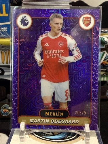 2025-26 Topps Merlin Premier League Martin Odegaard Purple Mojo Refractor /75 TZ