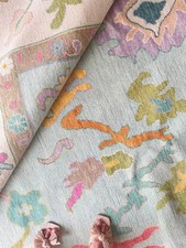 Turkish Wool Rug Handmade | Pastel Boho Ousha...