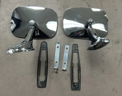 Chrome Door Mirror Pair Nova/ Camaro/ Chevelle Rectangular USED