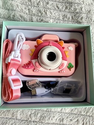 Children s fun Camera Kinder Digitalkamera rosa Dino-Design, USB, Karte