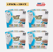 4 Packs, Fancy Feast All Life Stages Cat Wet Food - Grilled, Seafood, 3 OZ 30Ct